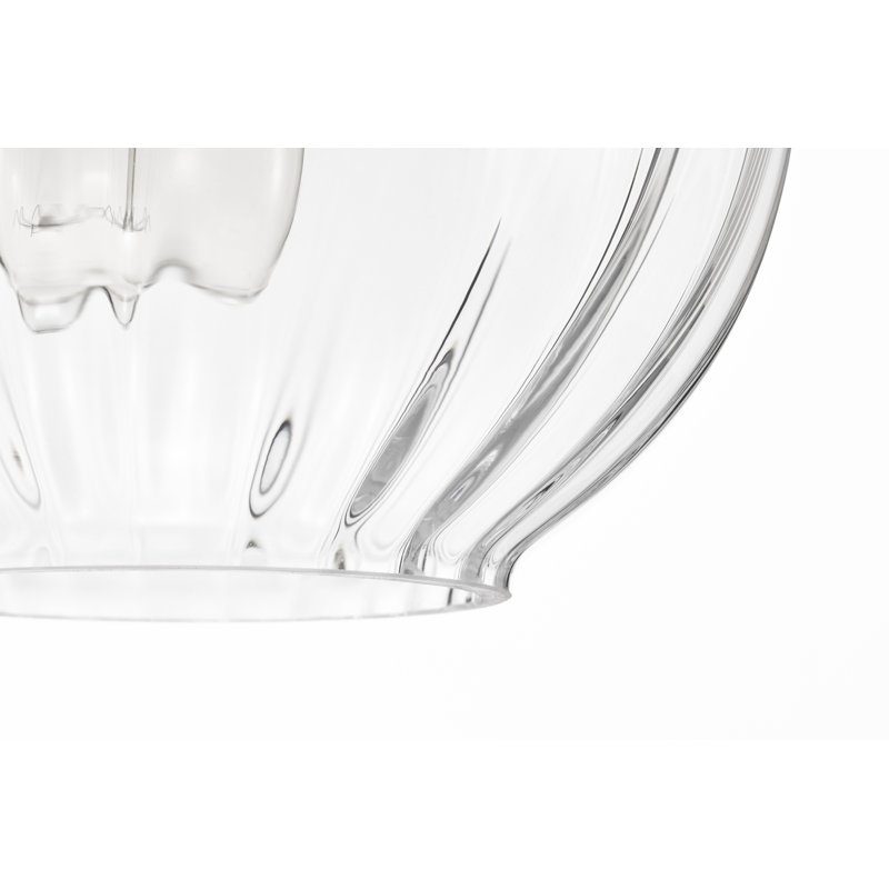 Luminaire suspendu chromé 1 lumière 8 pouces avec abat-jour en verre transparent, Chrome