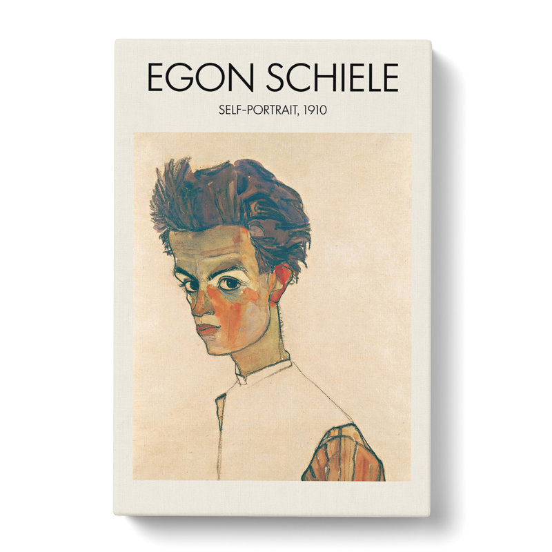 Self Portrait Vol.6 Print by Egon Schiele - Wrapped Canvas Painting, 50cm H x 35cm W x 3cm D