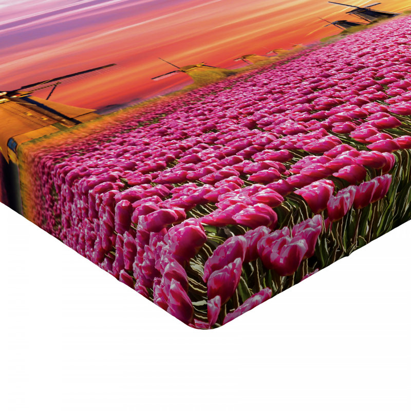 Microfiber Floral Fitted Sheet, Full/Double Fitted Sheet