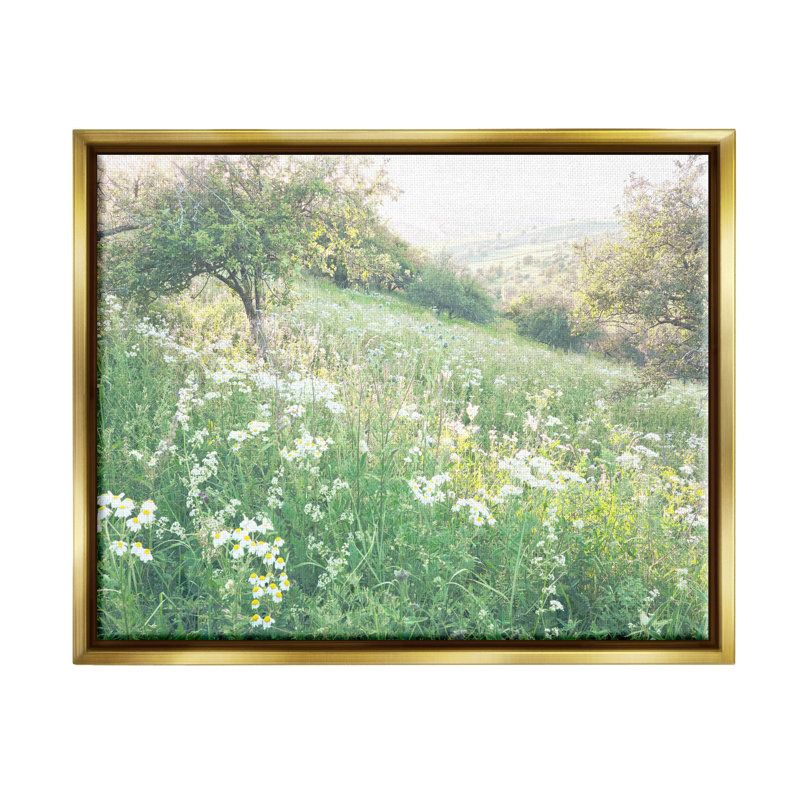 «Spring Meadow Grassland Field», art mural sur toile flottante par Leah Straatsma, H 17 po x l 21 po x P 1,7 po