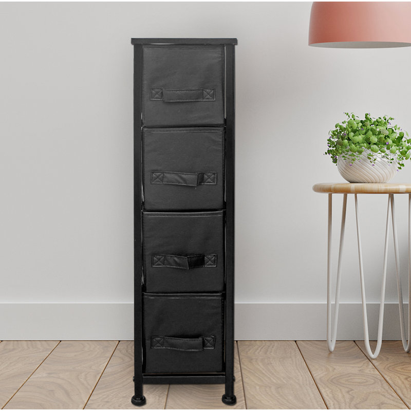 20cm W 4 - Drawer Chest of Drawers, Black