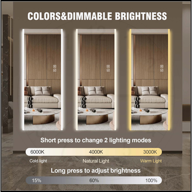 65*21in Led mirror full length