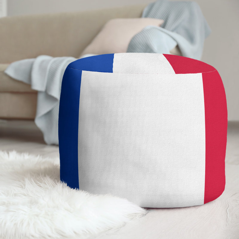 Repose-pieds repose-pieds rond 20,5", Bleu / blanc / rouge, New York