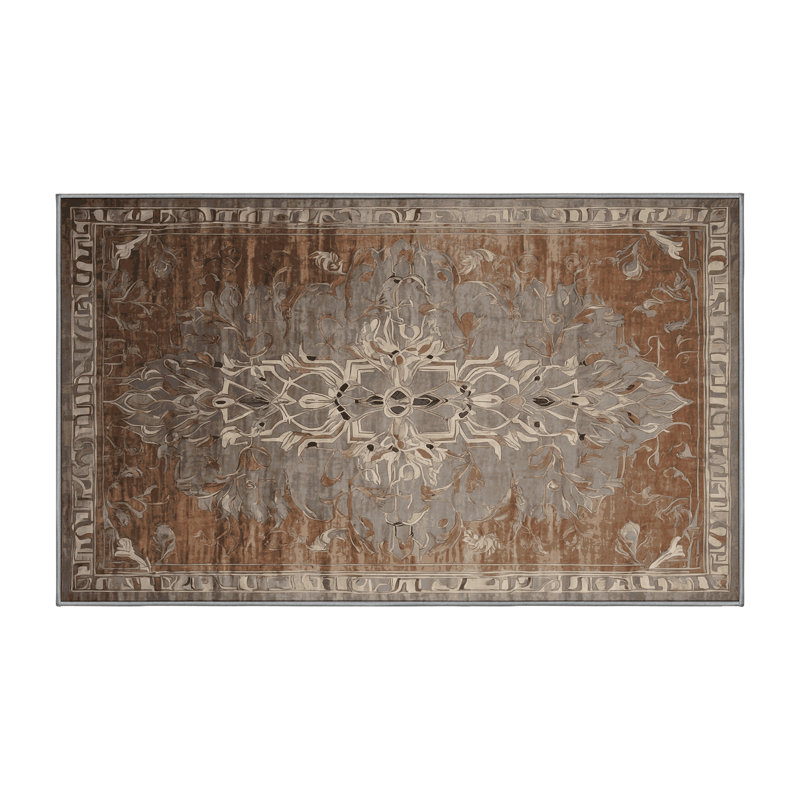 Tapis gris lavable à la machine, Rectangle 4 pi x 6 pi