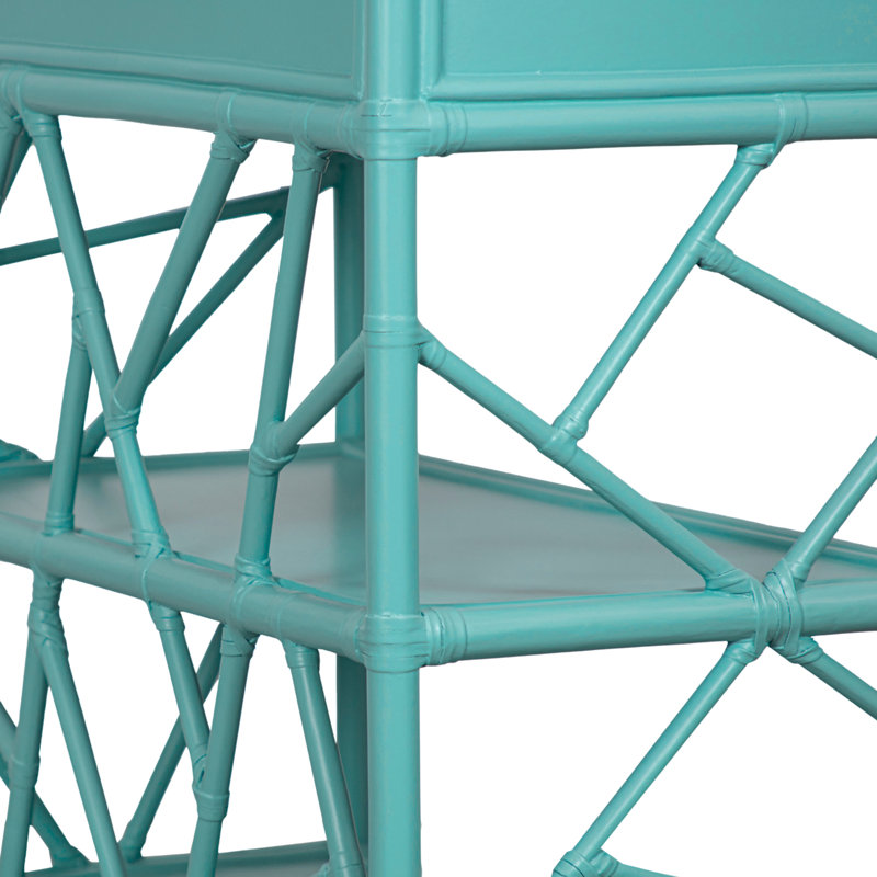 End Table with Storage, Turquoise
