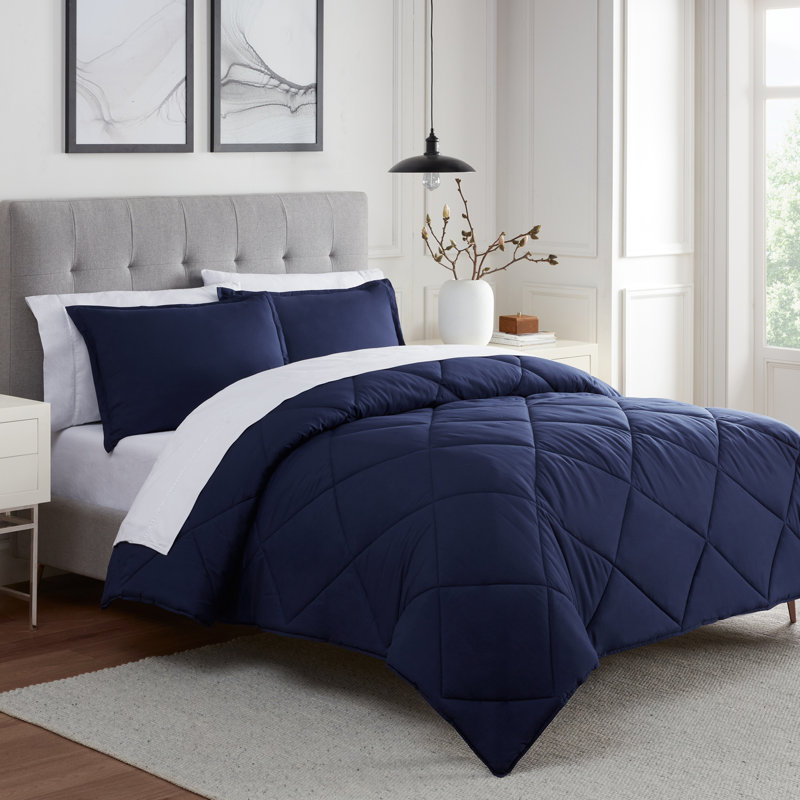 Full/Queen Comforter Set Navy, Medieval Blue, Full Comforter + 2 Standard Shams
