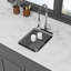 Évier de cuisine en quartz - Évier de cuisine à simple cuve en composite de granit noir encastrable 14,82 po x 17,55 po x 8,38 po