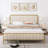 Upholstered Platform Bed with Velvet Headboard-548062663-621628382