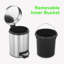 Kitchen Trash Can With Lid, 2 Pack 5 Litre/1.3 Gallon Stainless Steel Trash Can