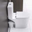 Système de toilette Yinge Macerating Upflush pour sous-sol, hauteur de chasse allongée double confort avec siège à fermeture en douceur, 3 entrées d'eau, blanc