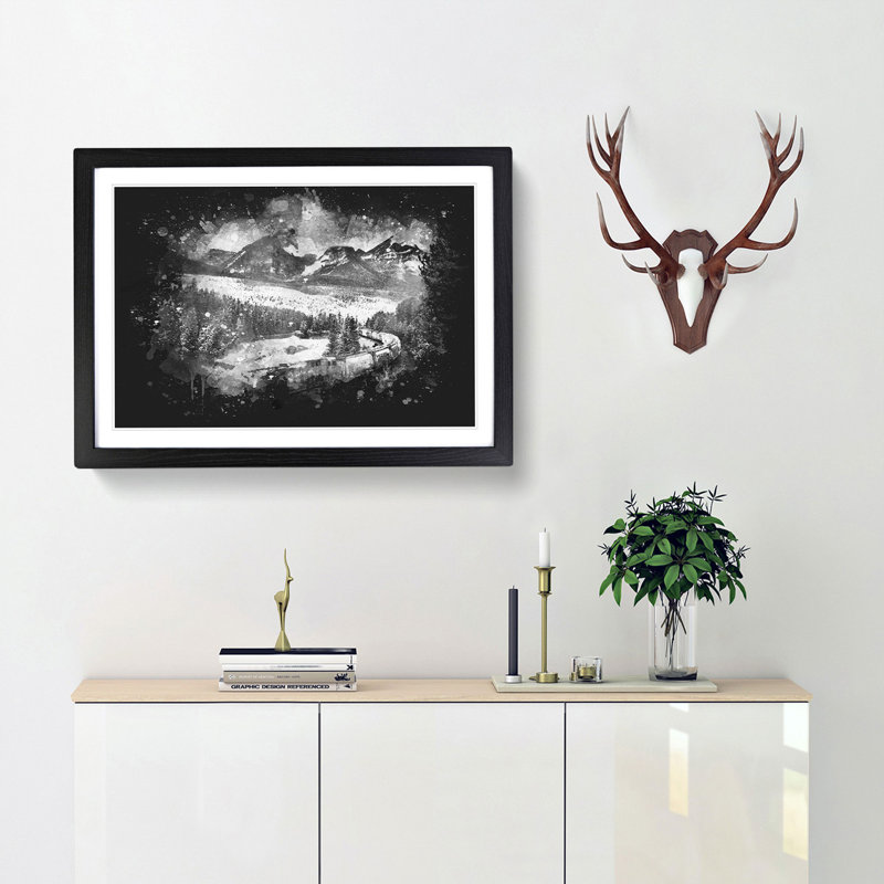 Train Through Canada - Single Picture Frame Print on MDF, 45cm H x 63cm W x 2cm D, Black Framed