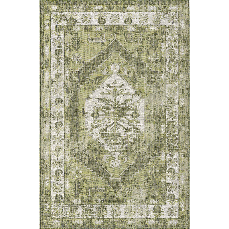 Tapis intérieur / extérieur en polypropylène tissé à la machine Valerie, Rectangle 5 pi 3 po x 7 pi 10 po