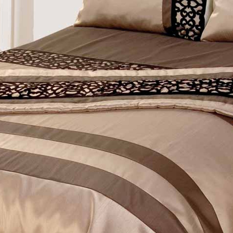 Olton 70% Polyester 30% Cotton Faux Silk Duvet Cover Set with Pillowcases