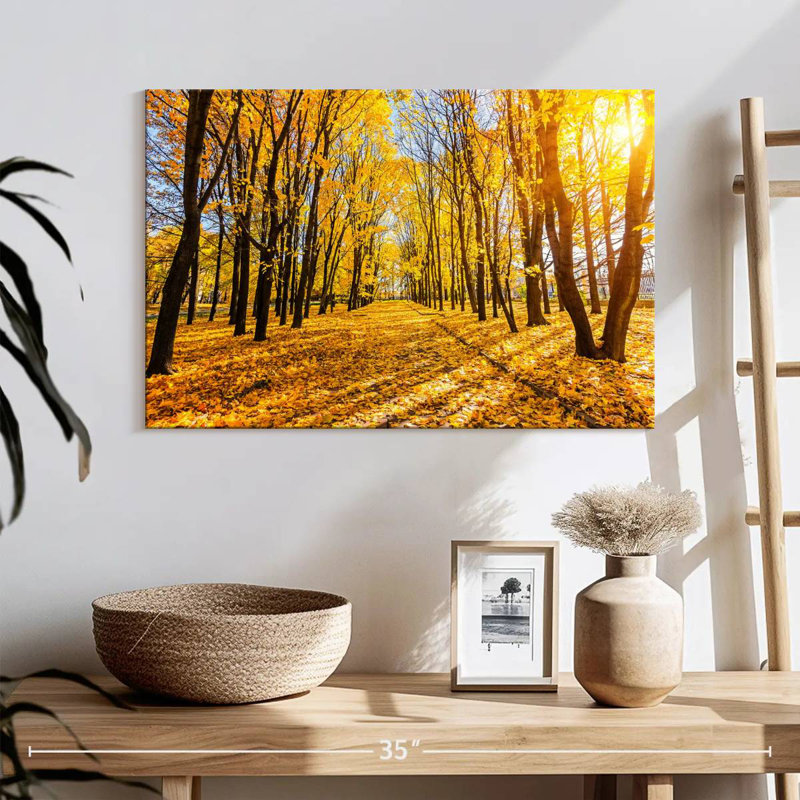 Chemin d'automne ensoleillé Alvord, H 16 po x l 24 po
