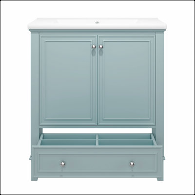 30-Inch Bathroom Vanity With Sink, Multi-Functional Storage Cabinet, Durable Solid Frame And MDF Board, Ideal For Modern Bathrooms