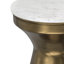 Table de bout moderne en marbre véritable de 14 po avec base sculpturale en métal, assemblée
