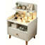 Table de chevet compacte et moderne blanche, 15 × 13 × 27 pouces, table de chevet à plusieurs niveaux avec tiroir et étagères de rangement ouvertes, table d'appoint peu encombrante pour les petites chambres