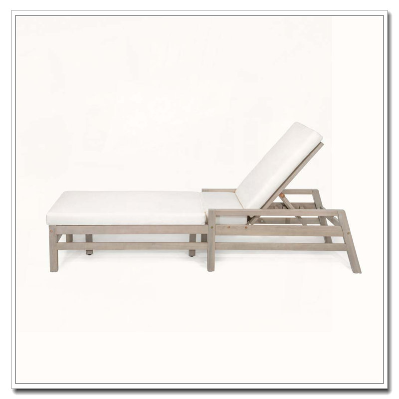 Adjustable Outdoor Chaise Lounge, Gray, 2