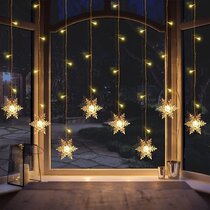 Solar Powered Sparkling Hanging Snowflakes Christmas Dangler