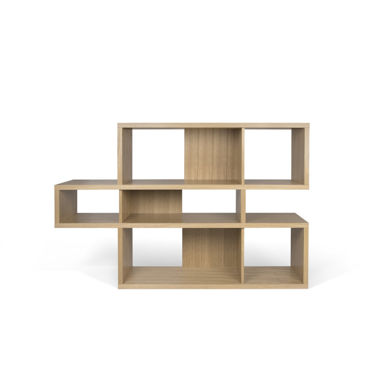 Shella 99.6cm H x 155.9cm W Geometric Bookcase, Oak Veneer