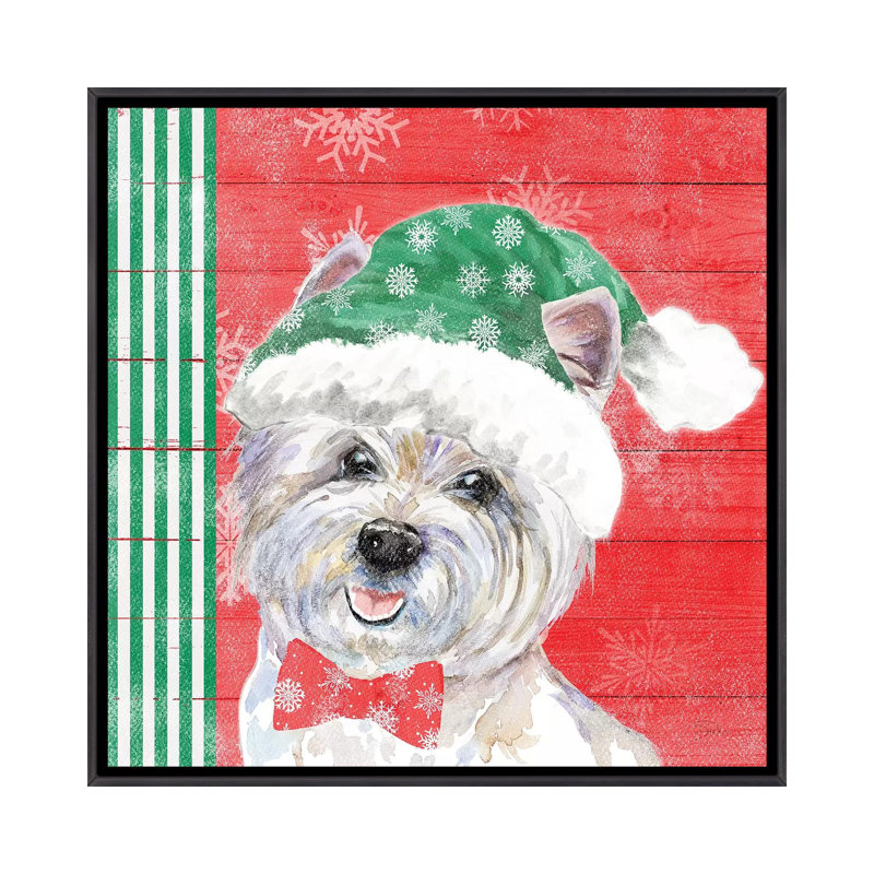 « Holiday Puppy IV » par Patricia Pinto-impression d’art graphique, H 37 po x l 37 po x P 1,5 po, Pas de tapis