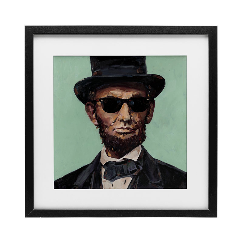 «Honest Abe With Shades», reproduction encadrée sous verre, conception de Studio Bautista, H 16 po x l 16 po