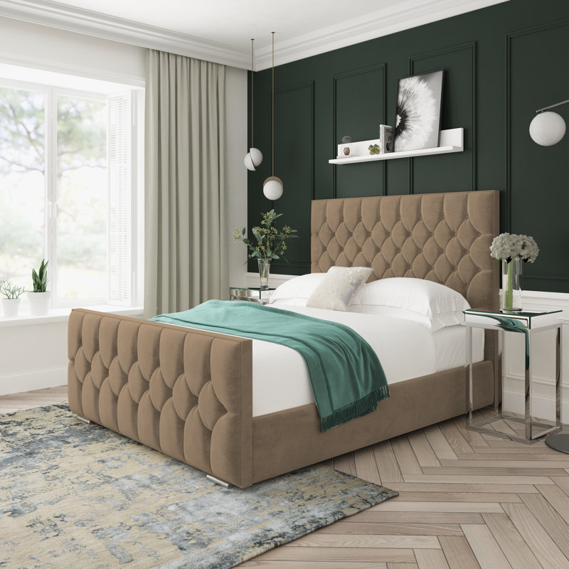 Upholstered Divan Bed, Kingsize (5'), Mink