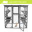 Spacious Cat Shelter With Pull-out Tray And Two Lounges - Relaxing House Solid Wood Lockable Doors Seven Jumping Platforms Fun