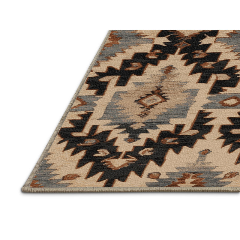 Machine Washable Persian Brown Area Rug, Round 7'