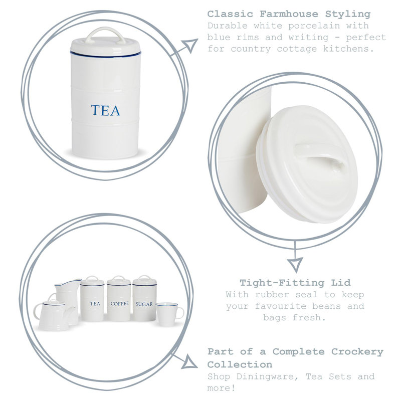 Nicola Spring - White Farmhouse Sugar Canister - 11cm