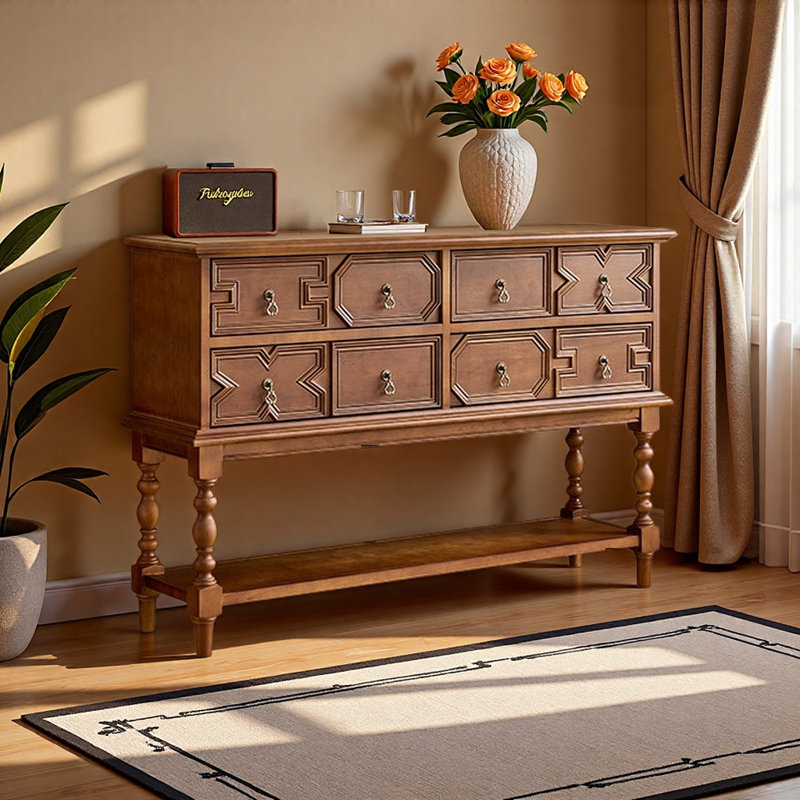 Buffet style rétro minimaliste français, Brun