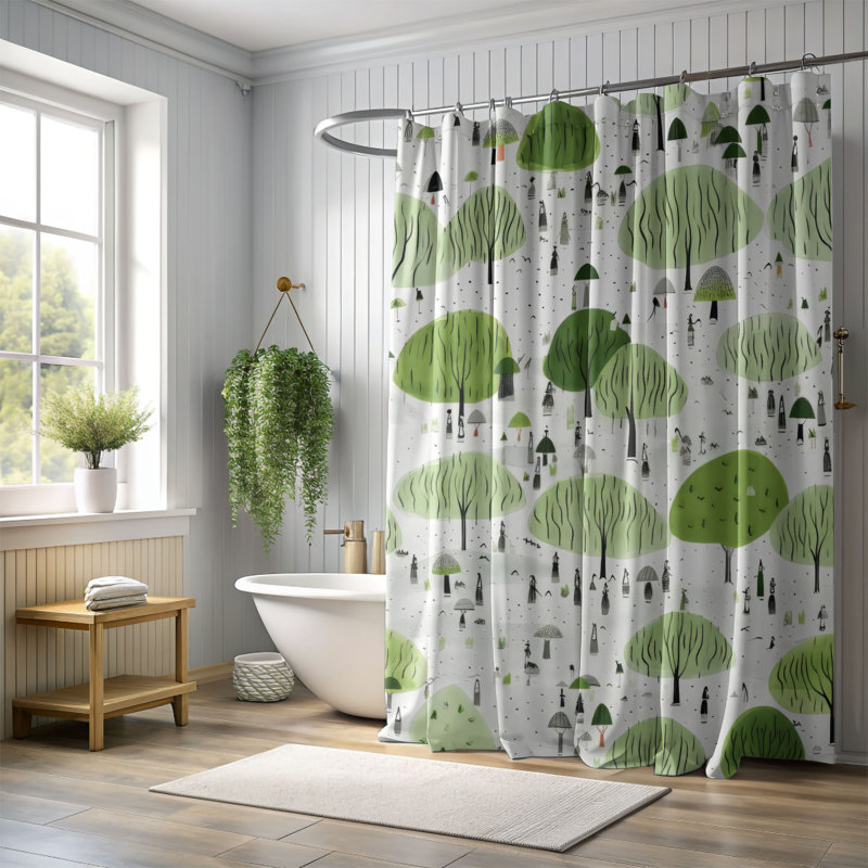 Rideau de douche Verdant Rain - Premium, H 74 po x l 71 po