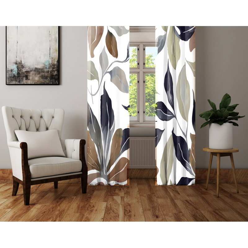 Bethly Semi Sheer Curtain Pair, 20" W x 82" L
