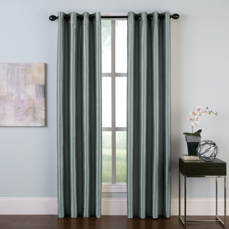 Panneau de rideau simple obscurcissant avec œillets Manos, Bleu sarcelle, L 50 po x L 144 po