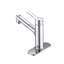 Robinet de lavabo de salle de bain à poignée simple en acier inoxydable avec douchette extractible-111170886