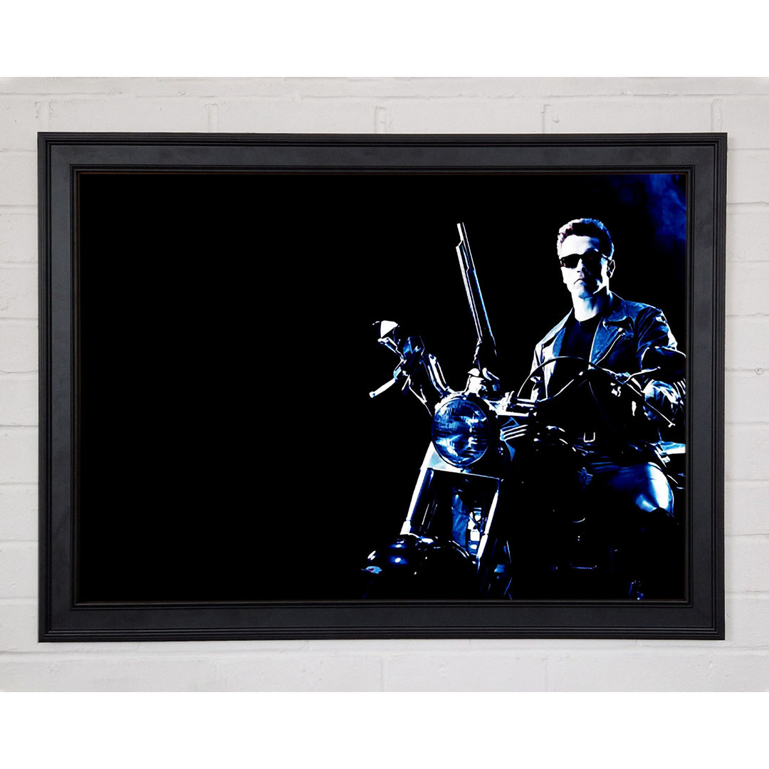 Terminator Bike Blau Gerahmter Druck Wandkunst