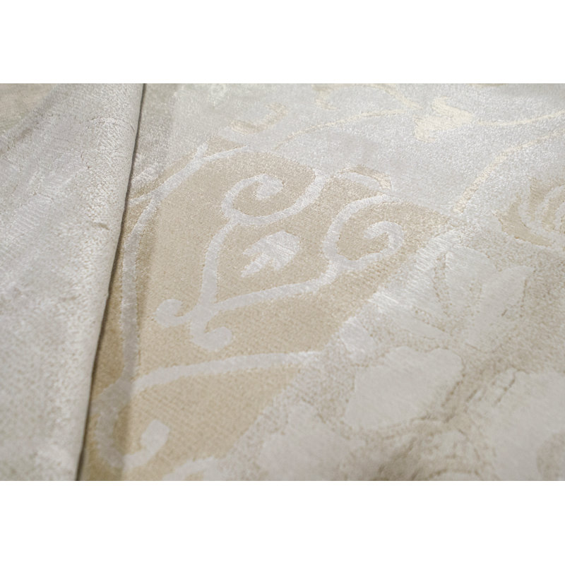 Abstract Area Rug in Ivory/Beige, Rectangle 6'7" x 8'2"