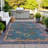 Machine Washable Indoor/Outdoor Xhevrie Teal Rug-111819180