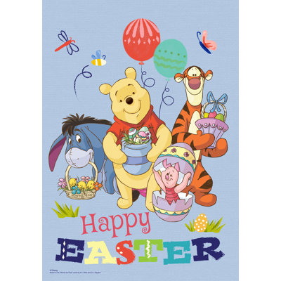 Disney Winnie The Pooh Happy Easter House Flag, 28"" x 40"", Officially Licensed Disney Product, Flag Stand Sold Separately -  Back Yard Glory, 20-1013-92F-01