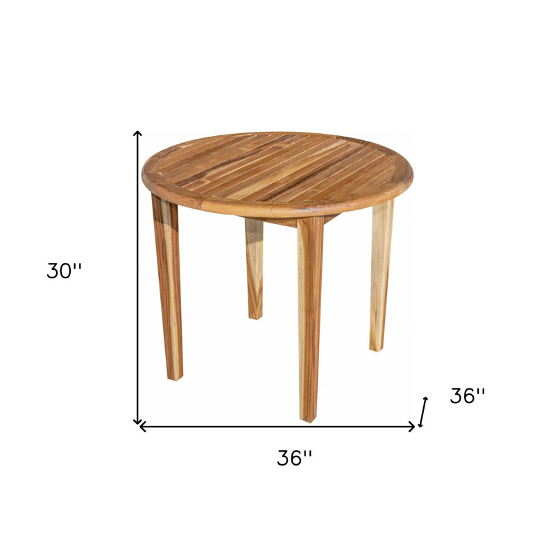 Table de salle à manger en bois massif Ramdy EcoDecor, Brun, H 30 po x l 36 po x P 36 po