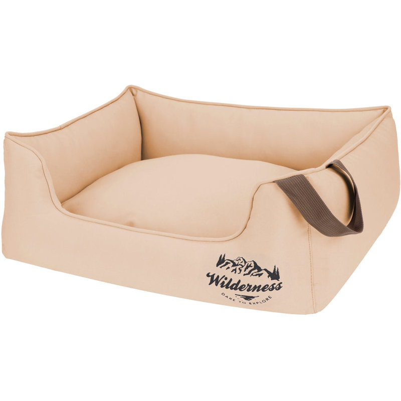 Faux Leather Pet Bed, Cream, 33cm H x 109cm W x 83cm D