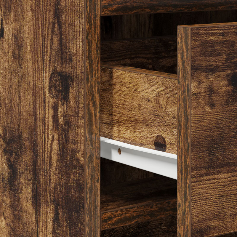 Dressing Table with Mirror, Smoked Oak