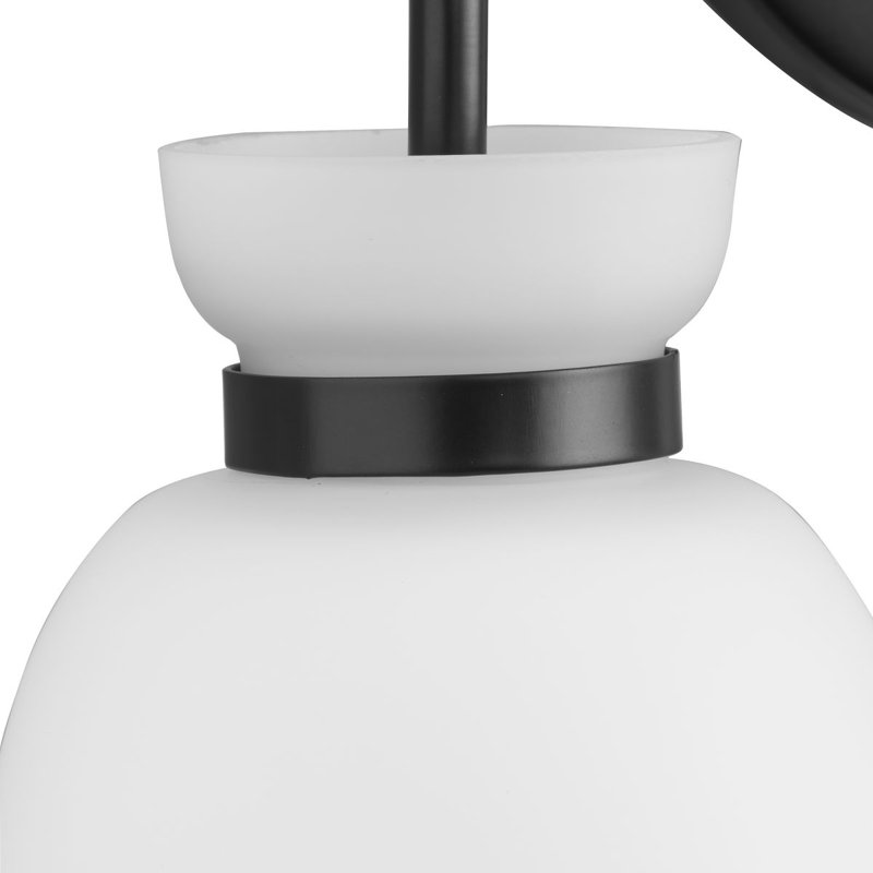 Lexie Matte Black 4-Light Vanity Fixture with Opal Glass Shades