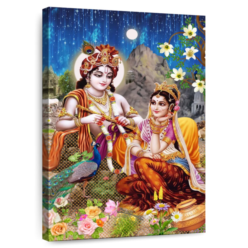 Adella Lovers Radha And Krishna, 48" H x 32" W