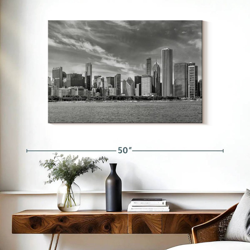 Silhouette de Sirci Chicago, monochrome, H 26 po x l 39 po