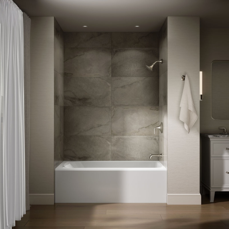 Avec 60 In. X 36 In. Alcove Bath, Left Drain, Right, White
