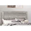 Lit gris pour lit double, fabrication en bois avec tête de lit et tête de lit rustique requise, sommier tapissier