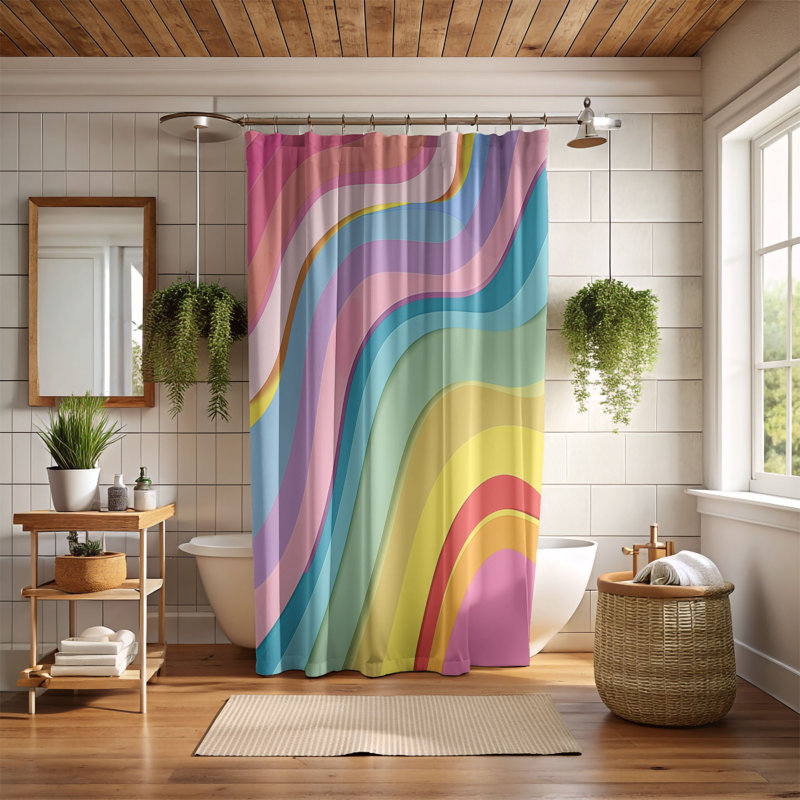 Rideaux de douche 1 pièce, H 74 po x l 71 po