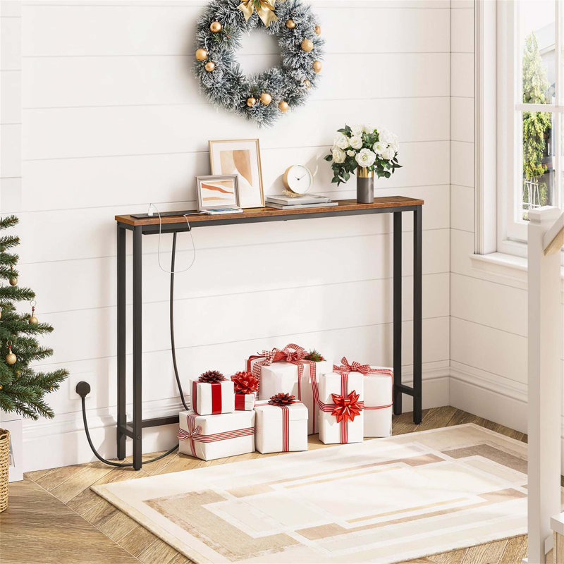 Annam 100cm Console Table, Brown, Black