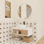 Meuble-lavabo flottant 36 po avec lavabo vasque rond blanc brillant, meuble-lavabo mural avec tablette de rangement ouverte et comptoir durable, conception moderne peu encombrante